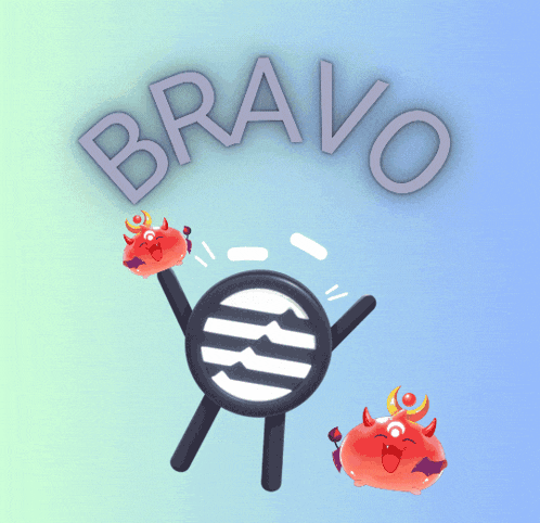the word bravo is on the blue background