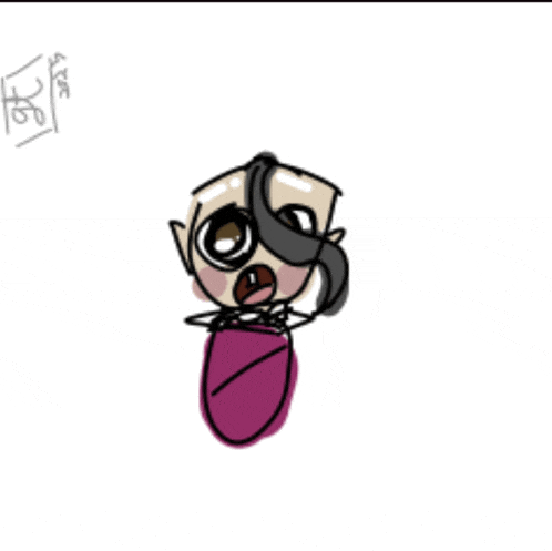 a drawing of a cartoon character with the letter s on it