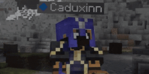a close up of a minecraft character standing in front of a brick wall .