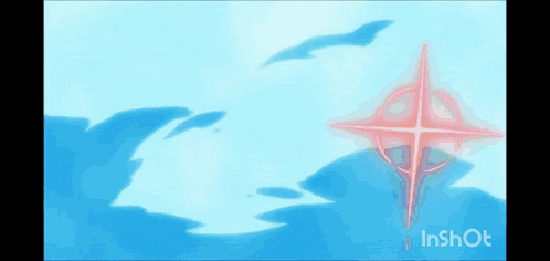a person is flying through a circle of water with a fireball coming out of the center .