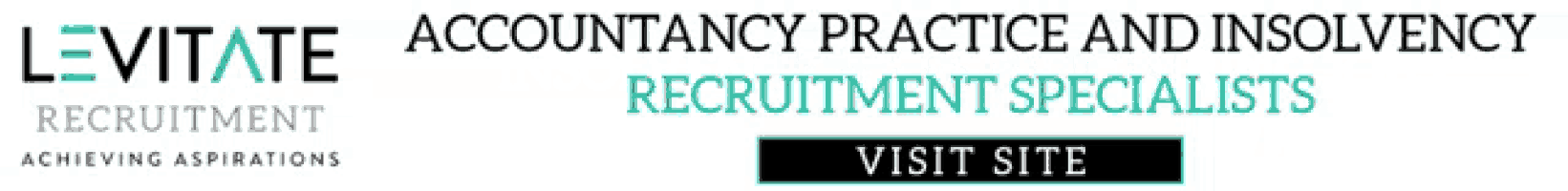 a website advertisement for levitate accountancy practice and insolvency recruitment specialists