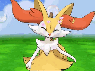 a pixel art drawing of a fox with hearts on its head