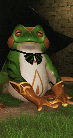 a frog wearing a bow tie and gold gloves