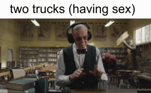 Two Trucks Stan Lee GIF