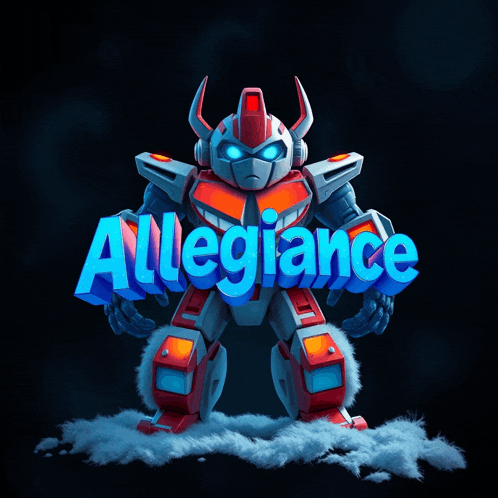 a robot with the words allegiance on it