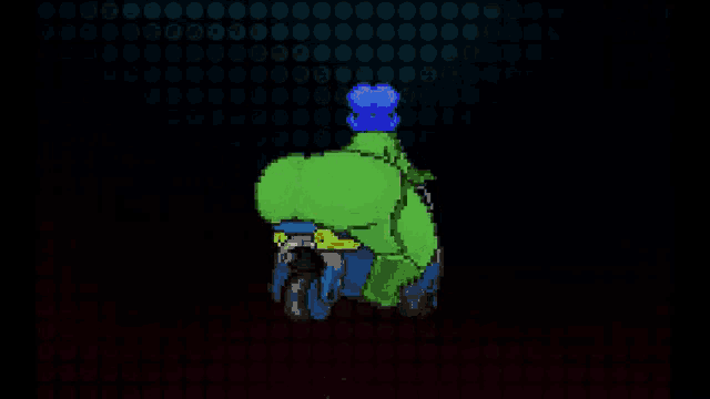 a pixel art of a person riding a bike