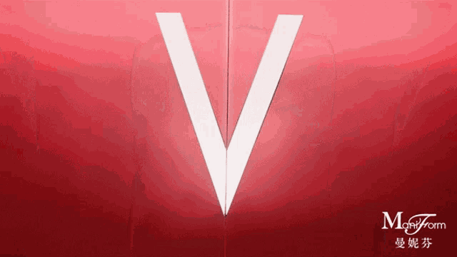 a red background with the letter v in white