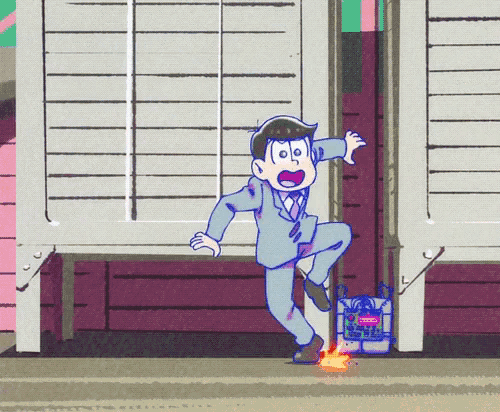 a cartoon of a man in a suit standing next to a fire