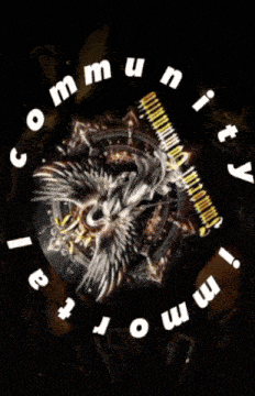 a clock with the words community portal in the center