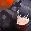 a close up of a girl wearing a gas mask and a helmet .