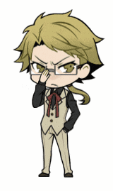 a cartoon of a man with glasses and a bow tie covering his nose
