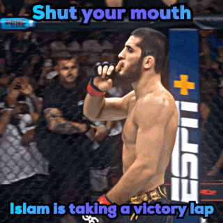 a man in a boxing ring with the words shut your mouth islam is taking a victory lap