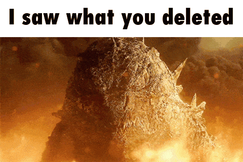 Godzilla I Saw What You Deleted GIF - Godzilla I Saw What You Deleted Meme GIFs