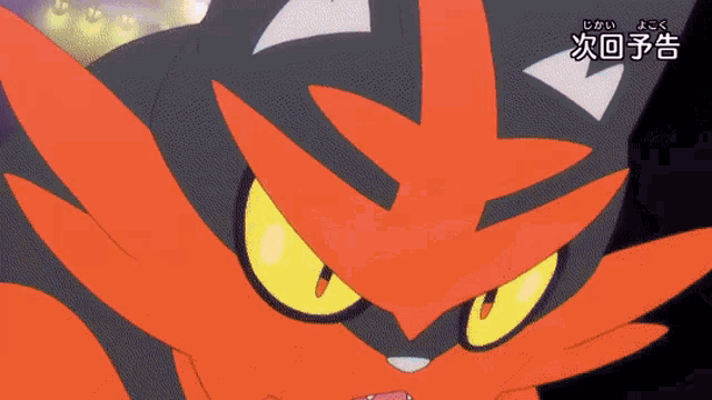 a close up of a cartoon character with chinese writing on it
