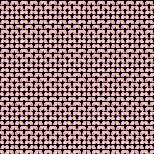 a seamless pattern of pink and black hearts on a black background .