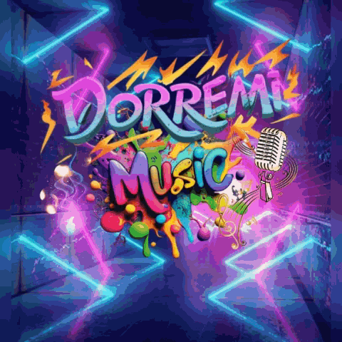 a colorful poster that says dorem music