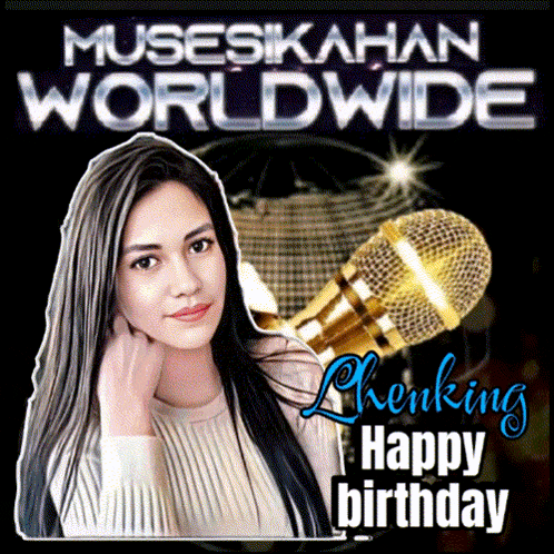 a poster with a woman and a microphone that says museikahan worldwide