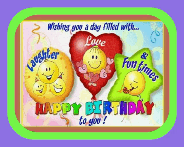 a birthday card wishing you a day filled with laughter and fun times