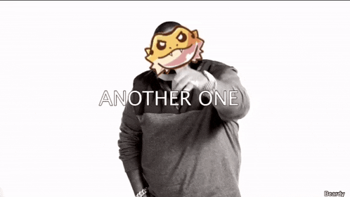 two men with lizards on their faces are standing next to each other with the words another one above them