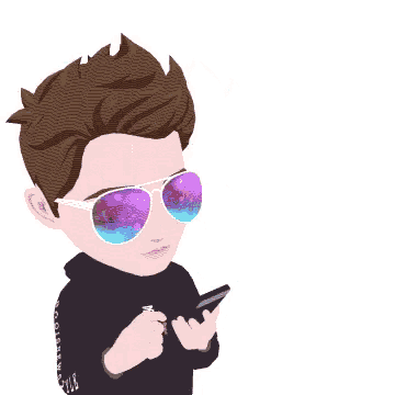 a cartoon character wearing sunglasses and a black shirt with the word style on the sleeve