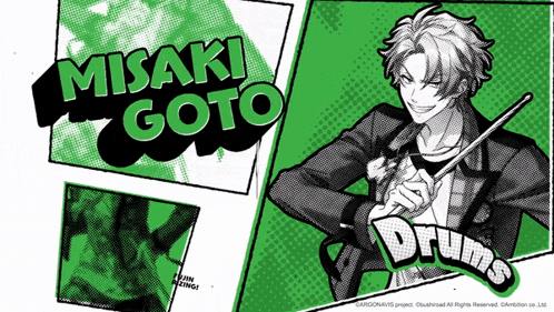 misaki goto is holding a drum stick in his hand