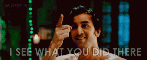 a man giving a thumbs up with the words i see what you did there below him