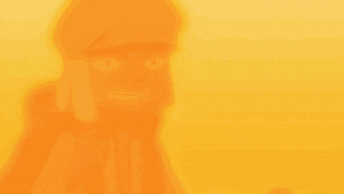a cartoon character with a backpack and a hat is smiling .