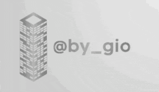 a logo for @by_gio with a building in the center