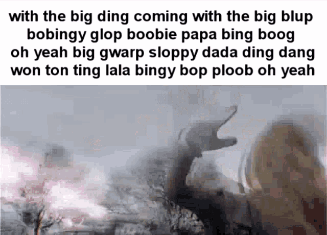 a screenshot of a video with the words " with the big ding coming "