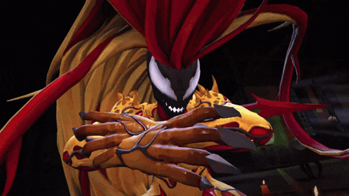a close up of a cartoon character 's hands with sharp claws