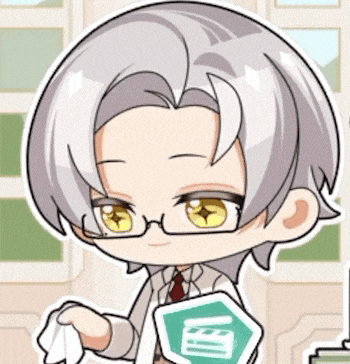 a cartoon drawing of a man with glasses holding a sign that says ' exit ' on it
