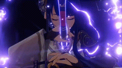 a close up of a person holding a sword in a dark room .