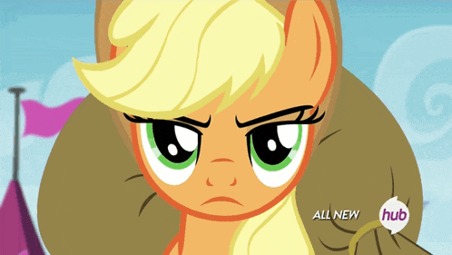 a cartoon of a pony with the words all new hub on the bottom