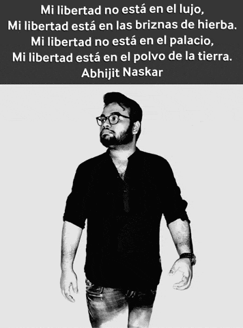 a black and white photo of a man with a quote from abhijit naskar