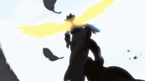 a silhouette of a person with wings holding a torch