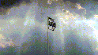 a black and white flag that says meta on it