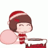 a girl wearing a santa hat and scarf is sitting in a chimney .