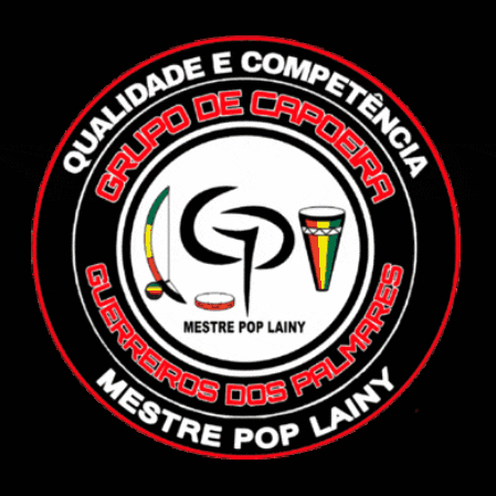 the logo for grupo de capoeira guerreiros dos palmares by mestre pop lainy