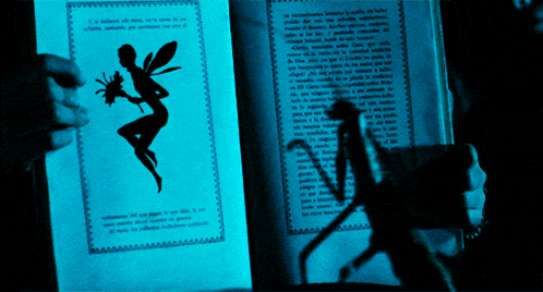 a book is open to a page with a fairy holding a flower