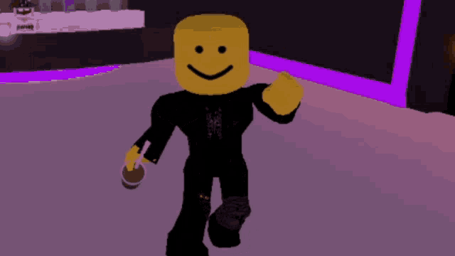a yellow smiley face is holding a hammer in a video game