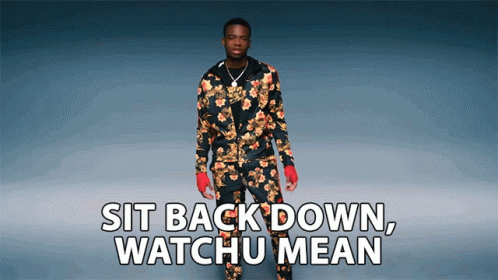Sit Back Down Watchu Mean Not3s GIF - Sit Back Down Watchu Mean Not3s Sit Back Down Song GIFs