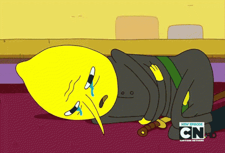 a cartoon character laying on the floor with cn written on the bottom right
