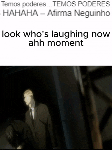 a man in a suit and tie is standing next to another man in a dark room .