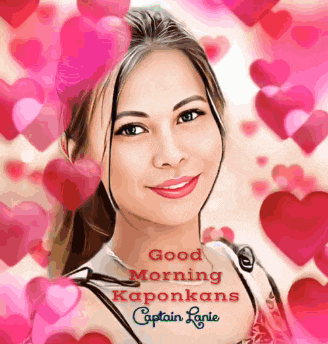 a picture of a woman with the words good morning kaponkans captain lanie on it