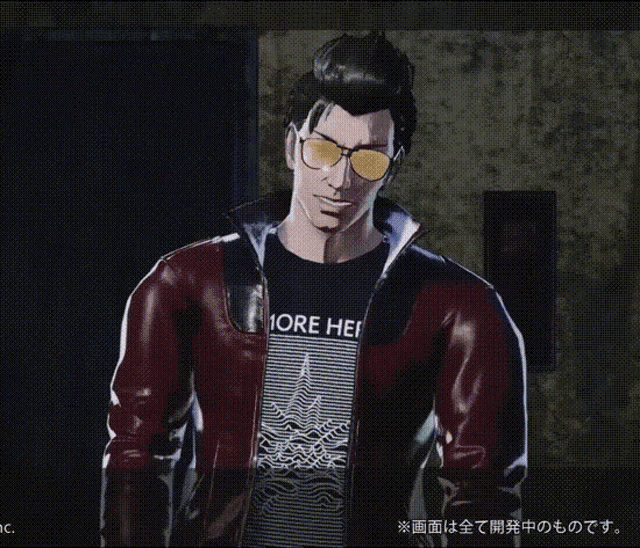 a man in a video game is wearing a jacket that says supreme on it