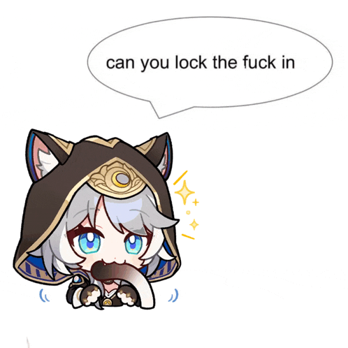 a cartoon character with a speech bubble saying can you lock the fuck in