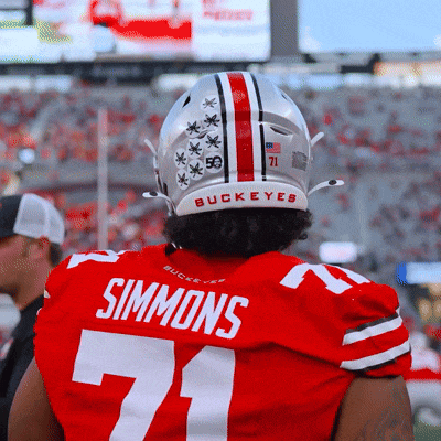 a football player with the name simmons on the back of his shirt