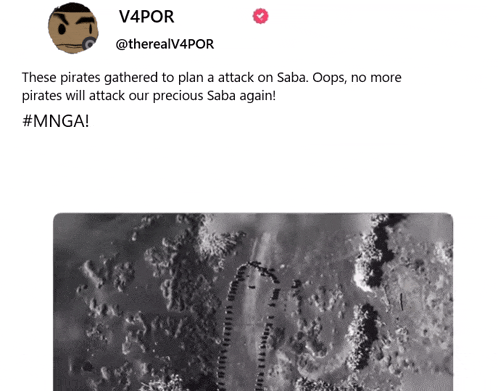 a tweet from v4por shows an aerial view of a beach