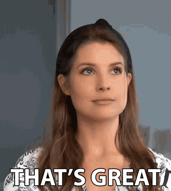a woman says that 's great in front of her