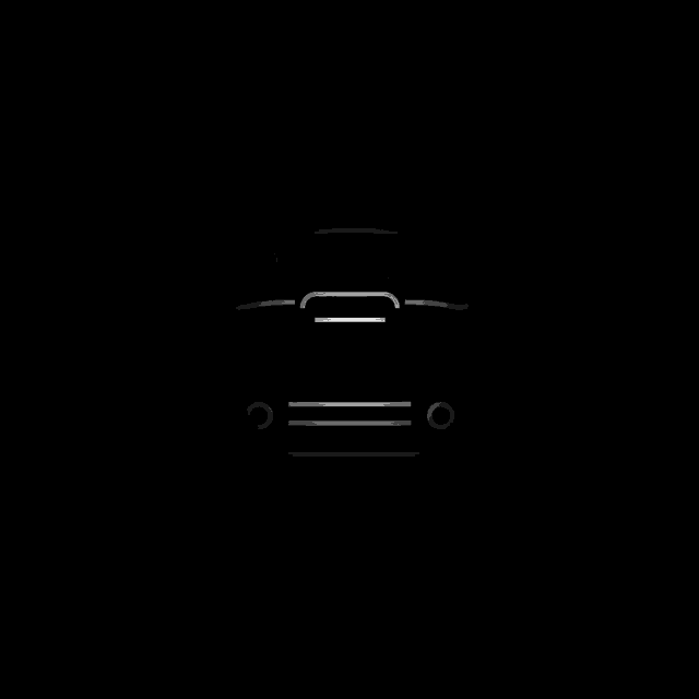 a line drawing of a car engine on a black background